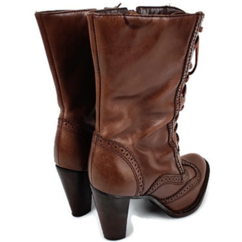 Mariana II Brown Lace Up Wing Tip Boots. Size: 5.5 - Picture 6 of 10